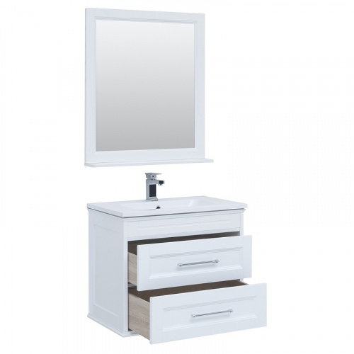 Комплект мебели для ванной Aquanet Бостон M 80 259387 подвесной Белый матовый фото 4