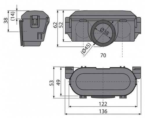 Гидрозатвор Alcaplast P065-ND для душевого лотка комбинированный Серый фото 2