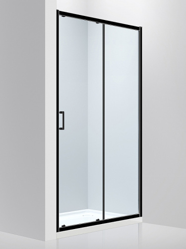 Душевая дверь Abber AG30140B 140x190 профиль Черный стекло прозрачное фото 3