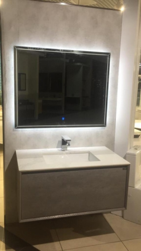 Комплект мебели для ванной Black&White Universe U909.1000 подвесной Пепельный фото 7