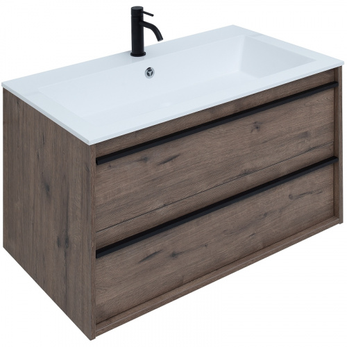 Комплект мебели для ванной Aquanet Lino 90 271958 подвесной Дуб Веллингтон фото 8