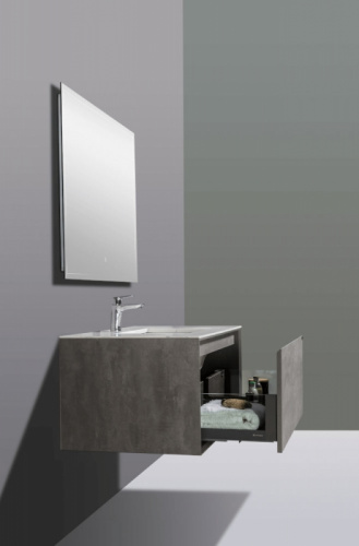 Комплект мебели для ванной Black&White Universe U909.1000 подвесной Пепельный фото 4