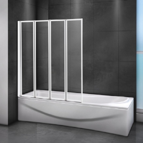 Шторка на ванну Cezares Relax V-4 80х140 профиль Белый стекло прозрачное фото 2